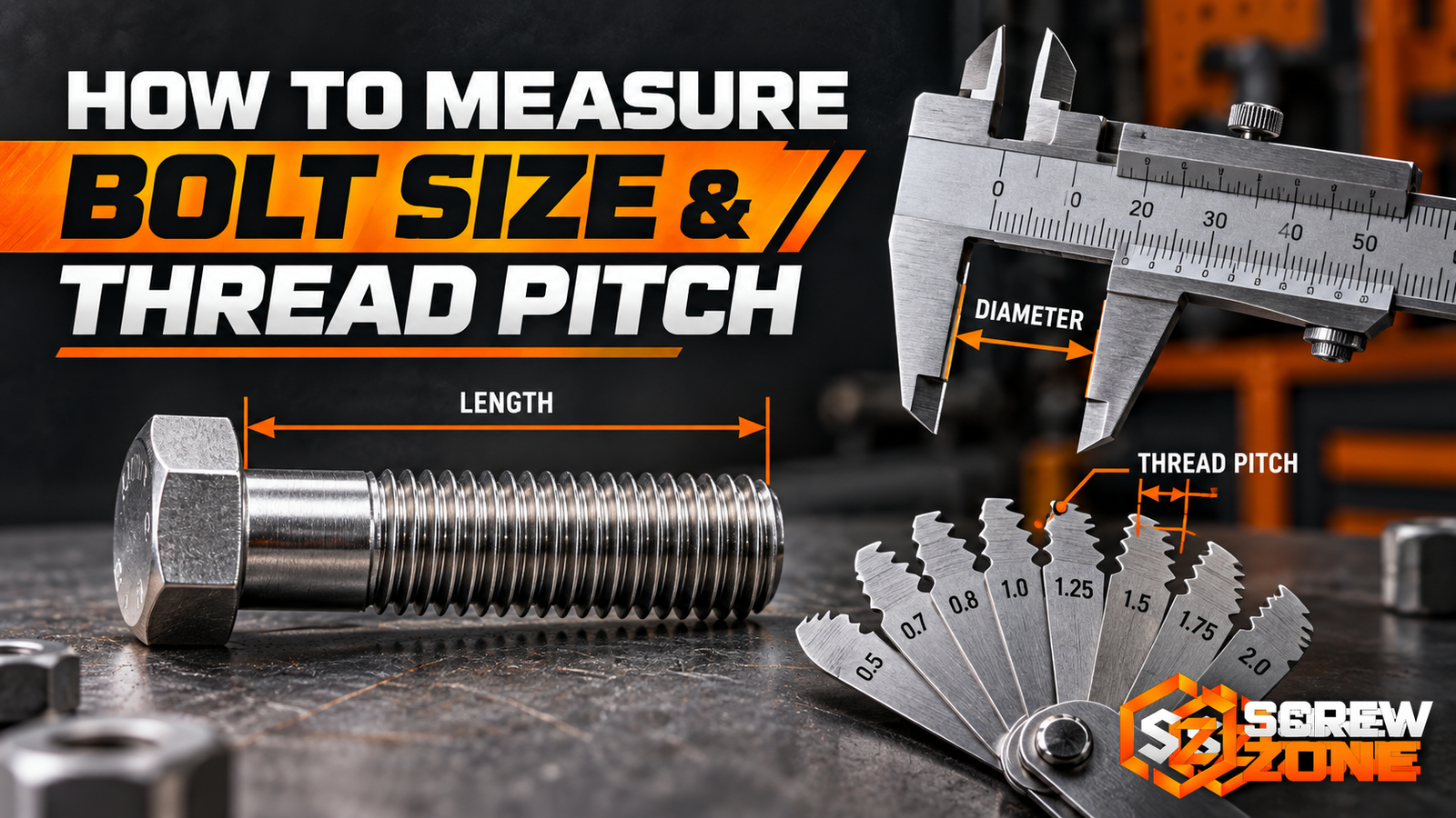 How to Measure Bolt Size and Thread Pitch
