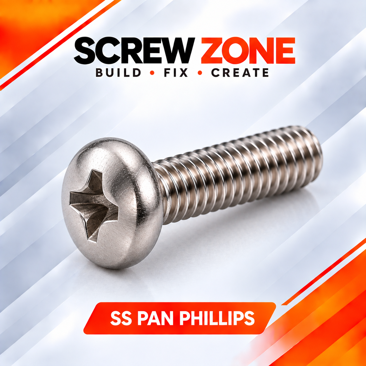 M4 x 25mm SS 304 Pan Phillips Screw | DIN 7985 Stainless Steel Machine Screw