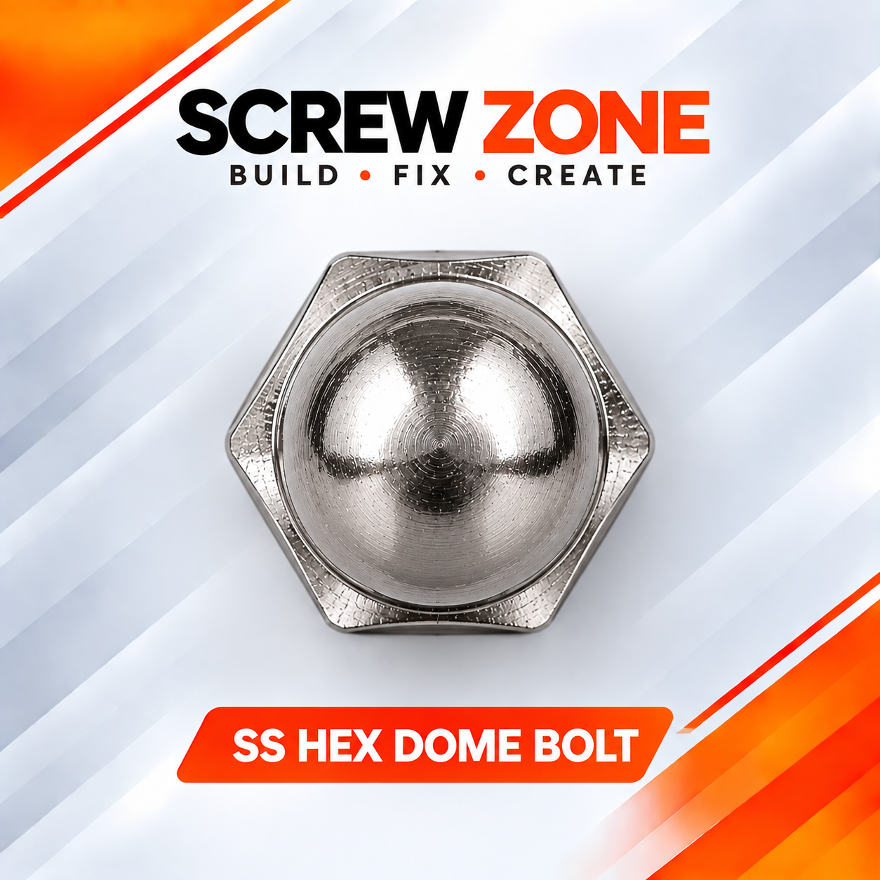 M6 x 40mm SS 304 Hex Dome Bolt | Stainless Steel Dome Head Bolt