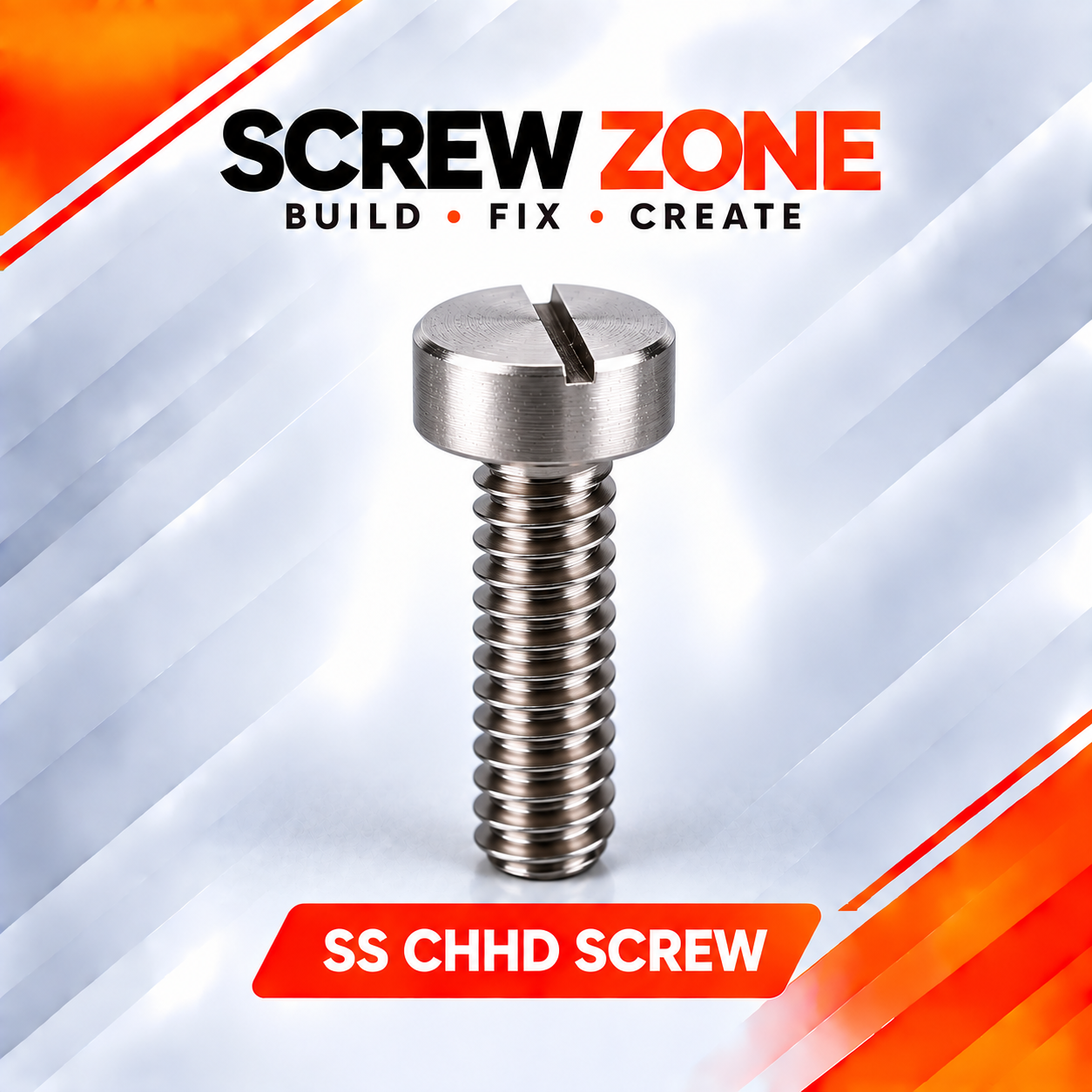 M4 x 10 mm SS 304 Cheese Head Slotted Screw | DIN 84 Stainless Steel Machine Screw