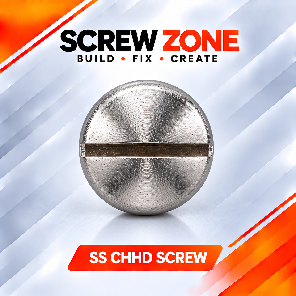 M6 x 10 mm SS 304 Cheese Head Slotted Screw | DIN 84 Stainless Steel Machine Screw