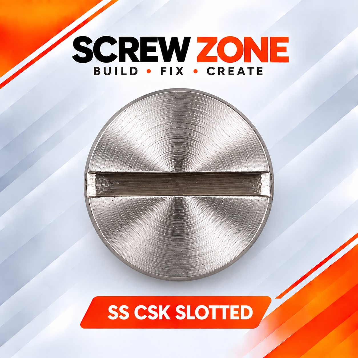 M5 x 16mm SS 304 CSK Slotted Screw | DIN 963 Stainless Steel Countersunk Machine Screw