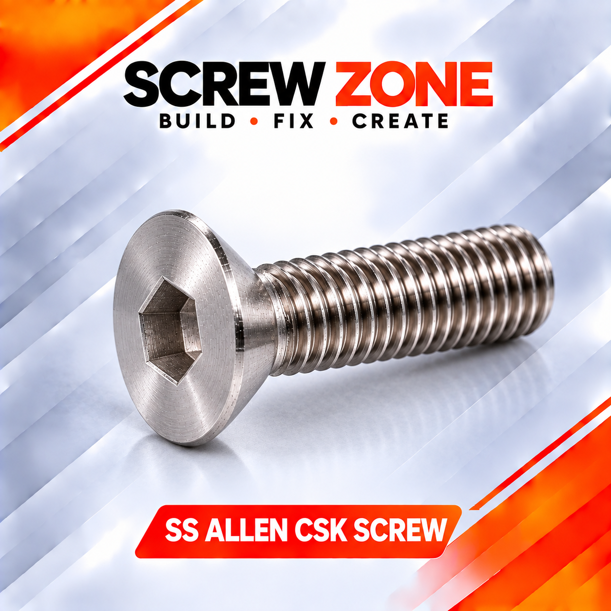 M8 x 35mm SS 304 Allen CSK Screw | DIN 7991 Stainless Steel Countersunk Socket Screw