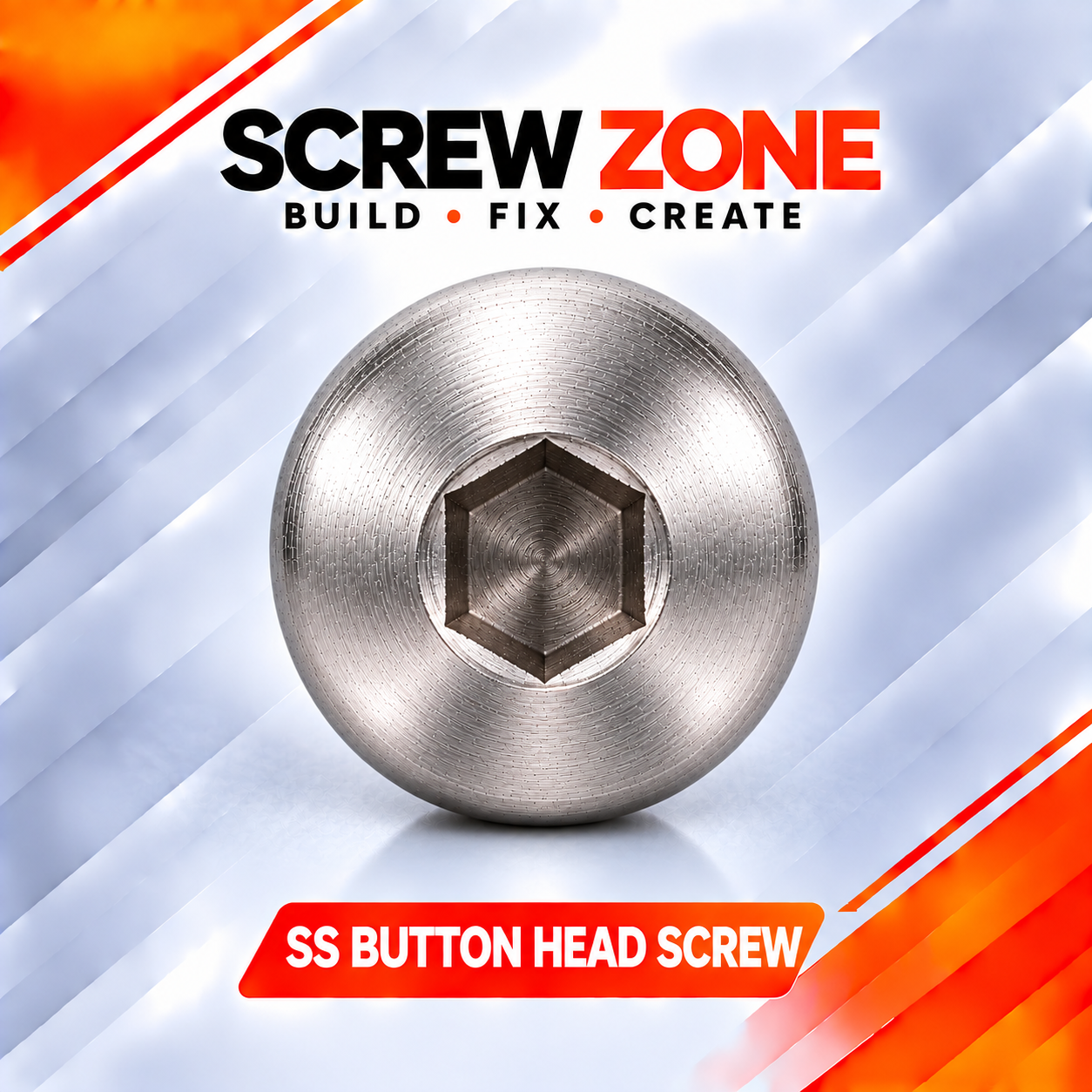M5 x 30mm SS 304 Button Head Allen Screw | ISO 7380-1 Stainless Steel Socket Screw