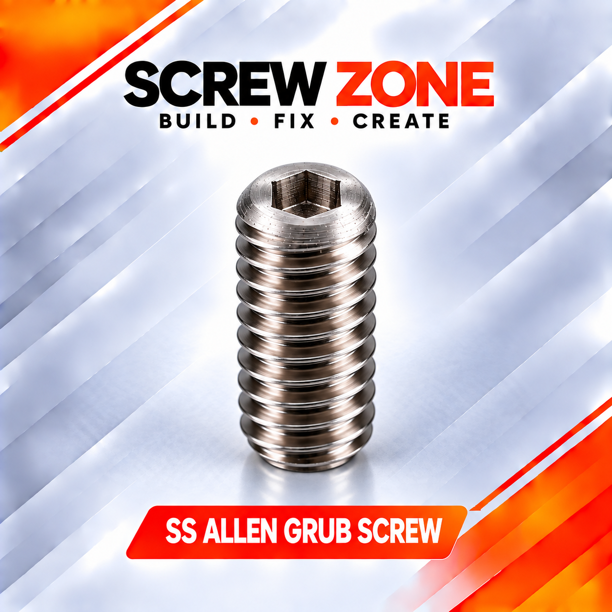 M5 x 5mm SS 304 Allen Grub Screw | Stainless Steel Hex Socket Set Screw