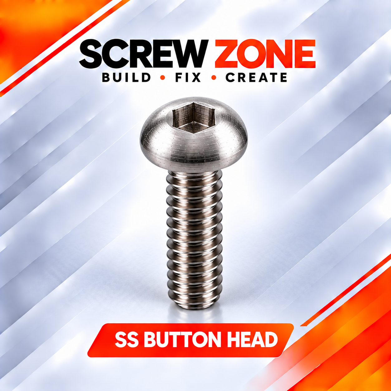 M8 x 35mm SS 304 Button Head Allen Screw | ISO 7380-1 Stainless Steel Socket Screw
