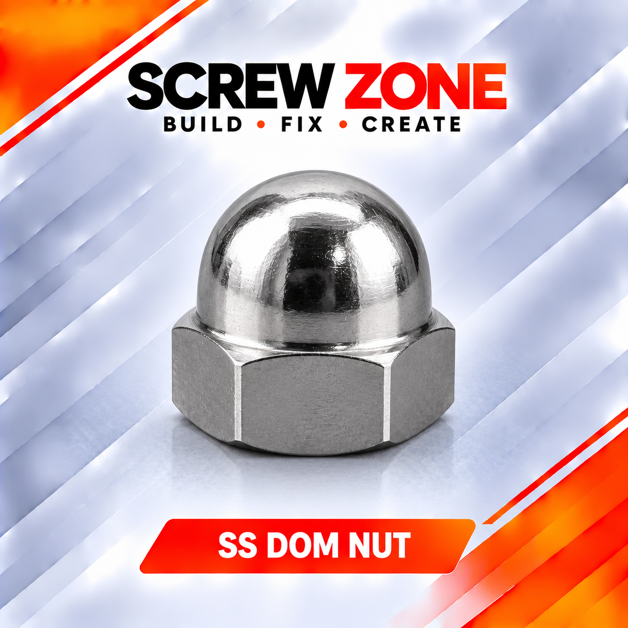 M12 SS 304 Dome Nut | DIN 1587 Stainless Steel Hex Cap Nut