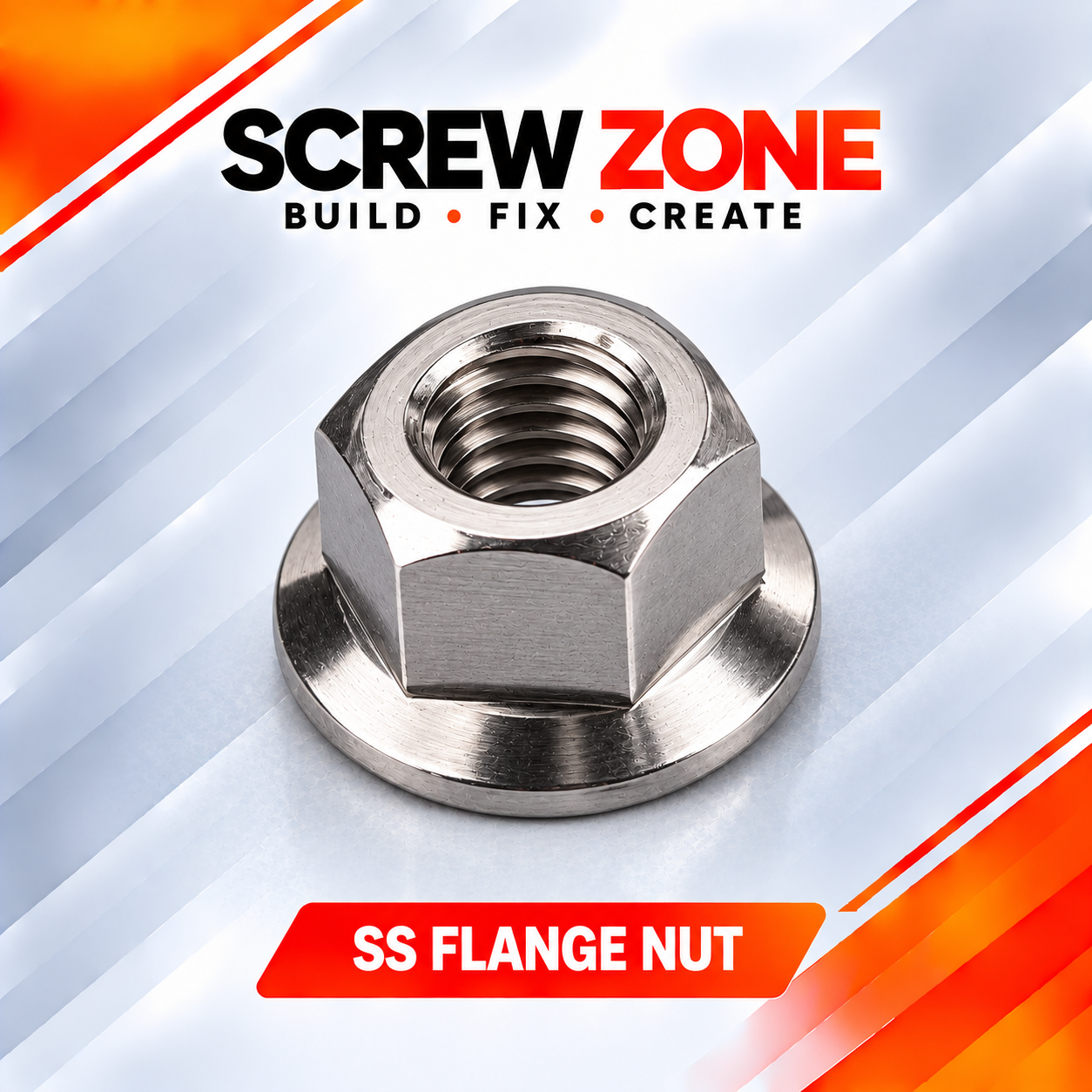 M8 SS 304 Flange Nut | Stainless Steel Hex Flange Nut