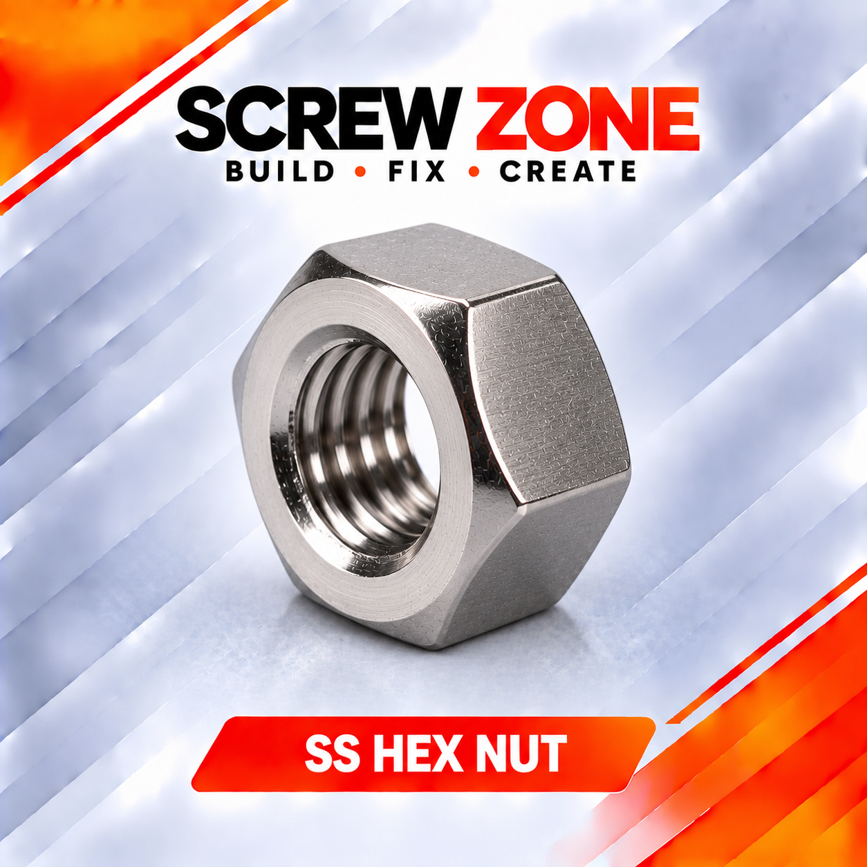 M16 SS 304 Hex Nut | DIN 934 / ISO 4032 Stainless Steel Hexagonal Nut