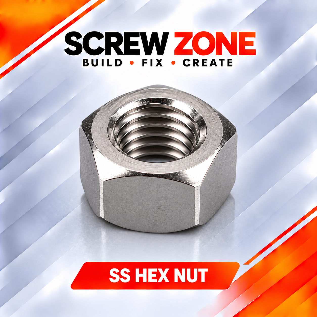 M22 SS 304 Hex Nut | DIN 934 / ISO 4032 Stainless Steel Hexagonal Nut