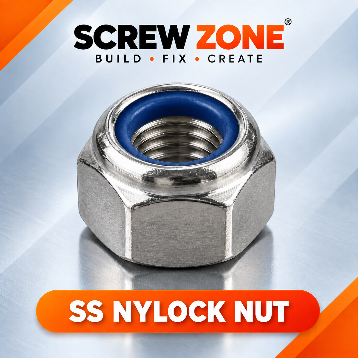 M14 SS 304 Nylock Nut | DIN 985 Stainless Steel Nylon Insert Lock Nut