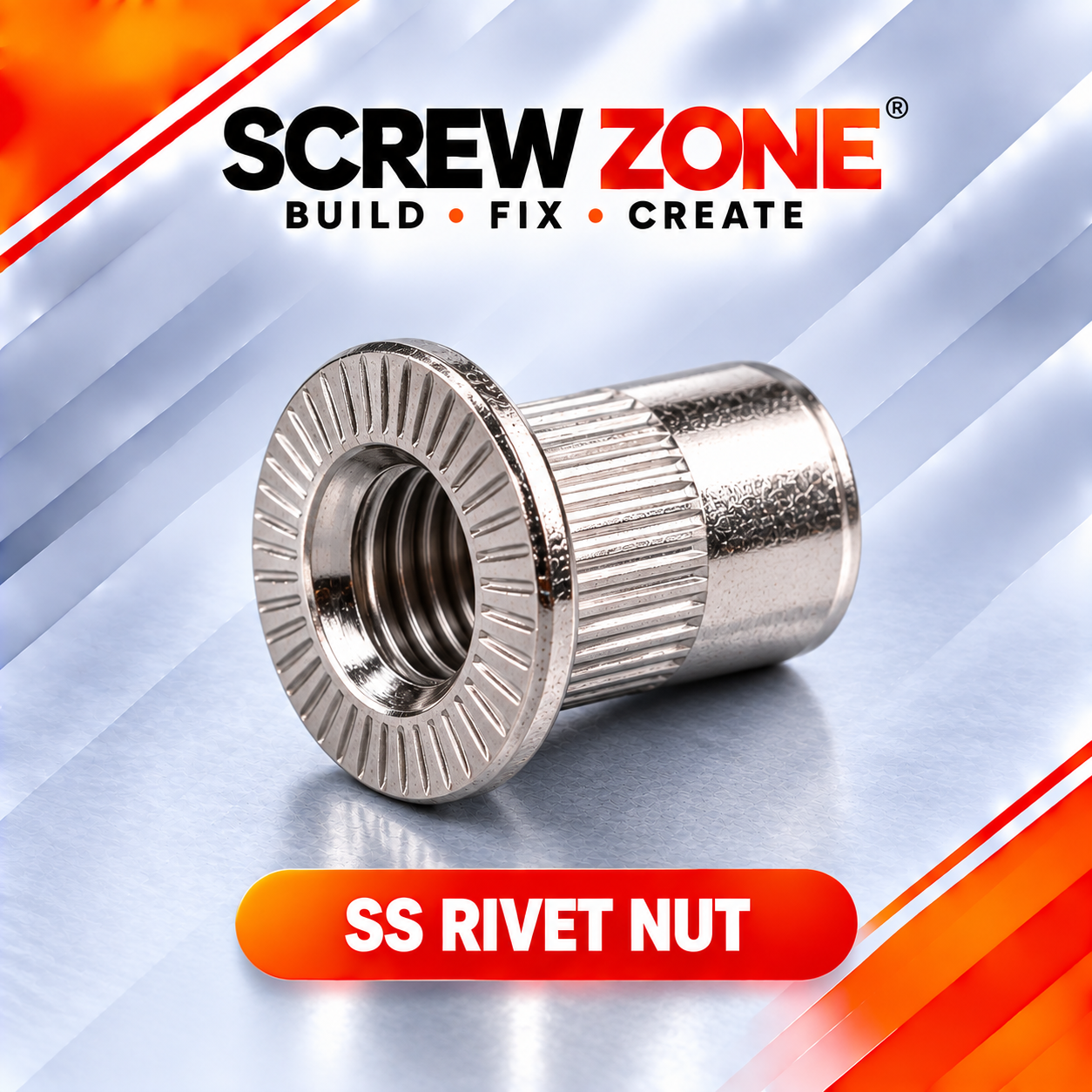 M12 SS 304 Rivet Nut | Stainless Steel Blind Threaded Insert Nut