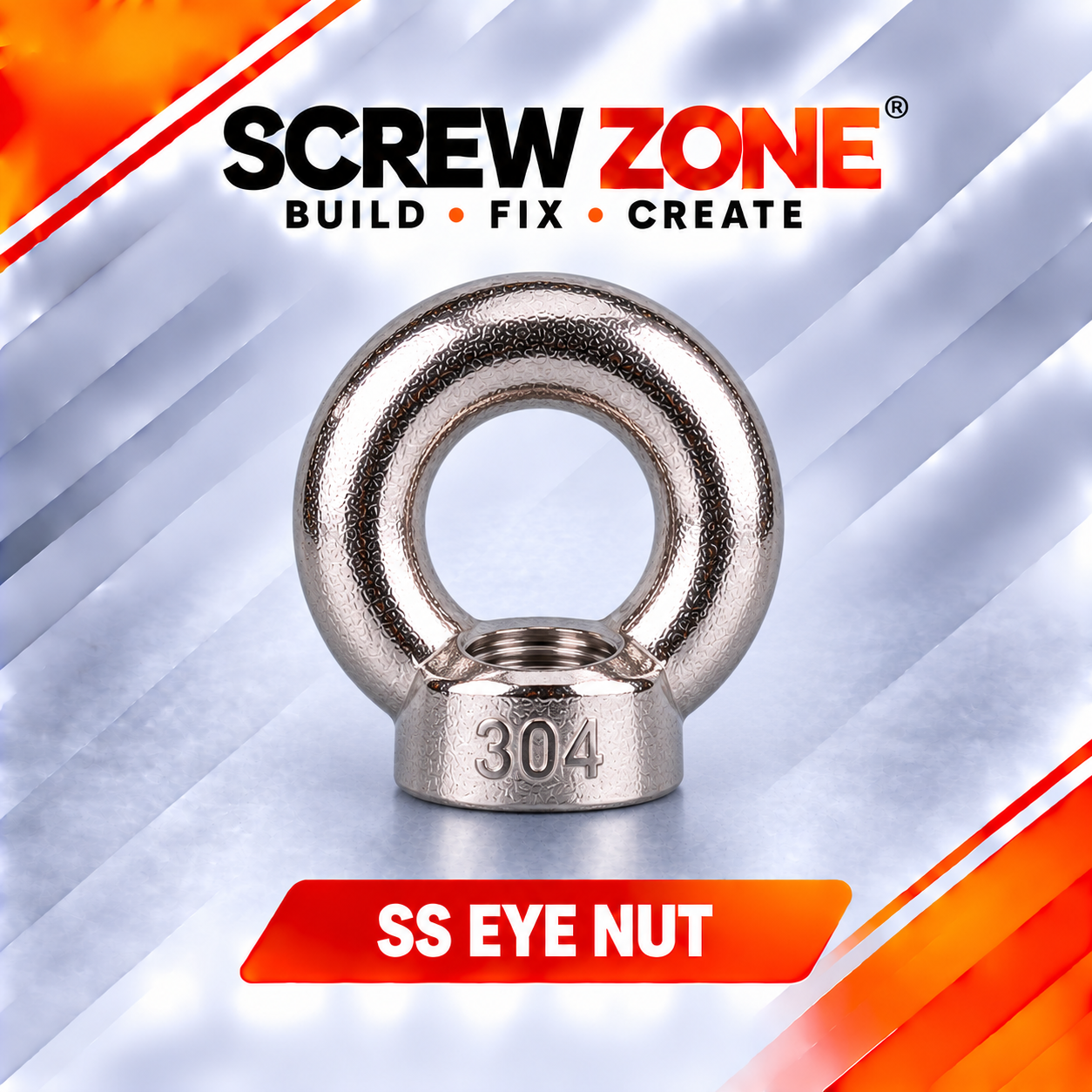 M16 SS 304 Lifting Eye Nut | DIN 582 Stainless Steel Eye Nut