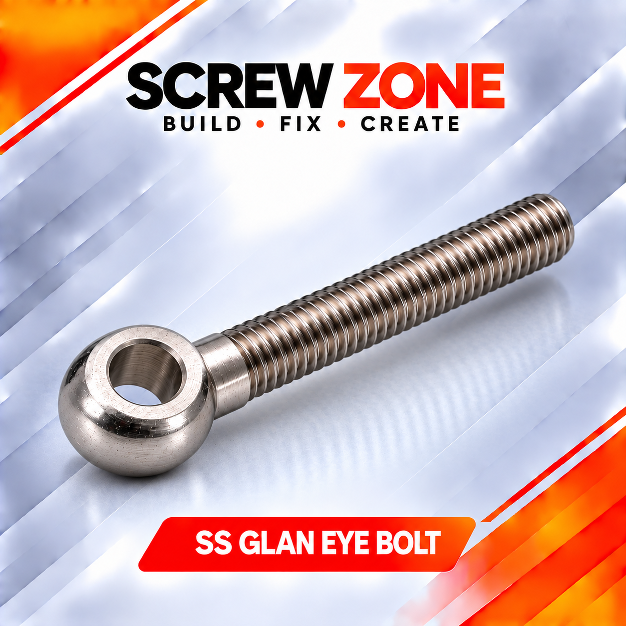 M10 x 65mm SS 304 Gland Eye Bolt | DIN 444 Stainless Steel Eye Bolt