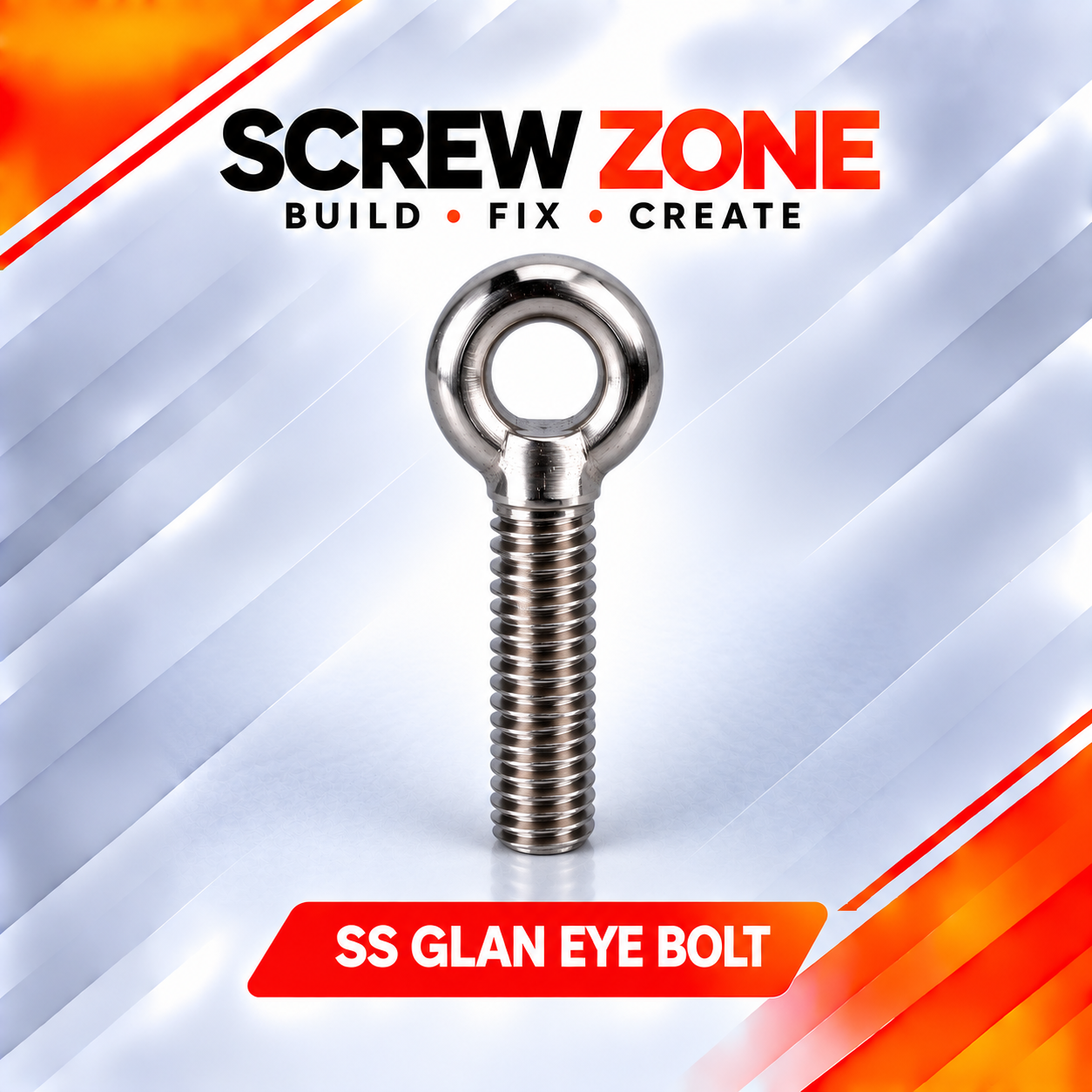 M12 x 150mm SS 304 Gland Eye Bolt | DIN 444 Stainless Steel Eye Bolt