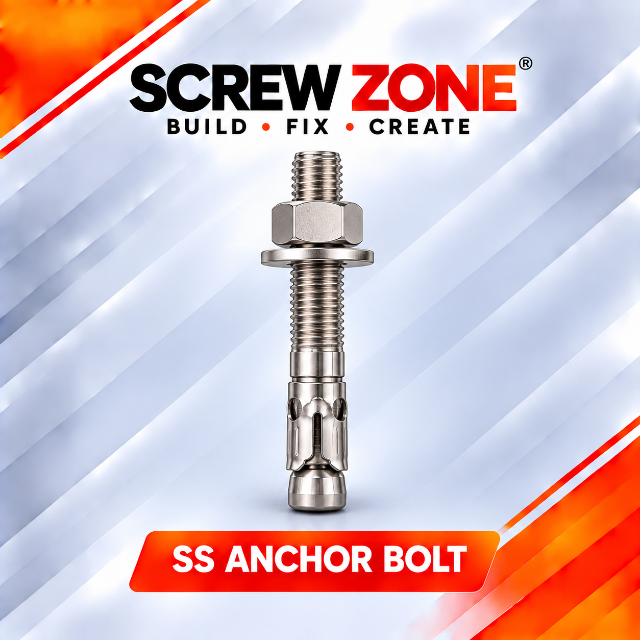 M10 x 150mm SS 304 Anchor Bolt | Stainless Steel Wedge Expansion Anchor