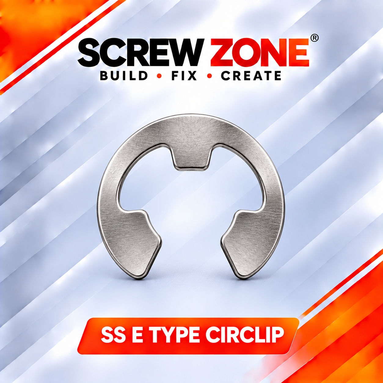 12mm SS E-Type Circlip | DIN 6799 Stainless Steel Shaft Retaining Ring