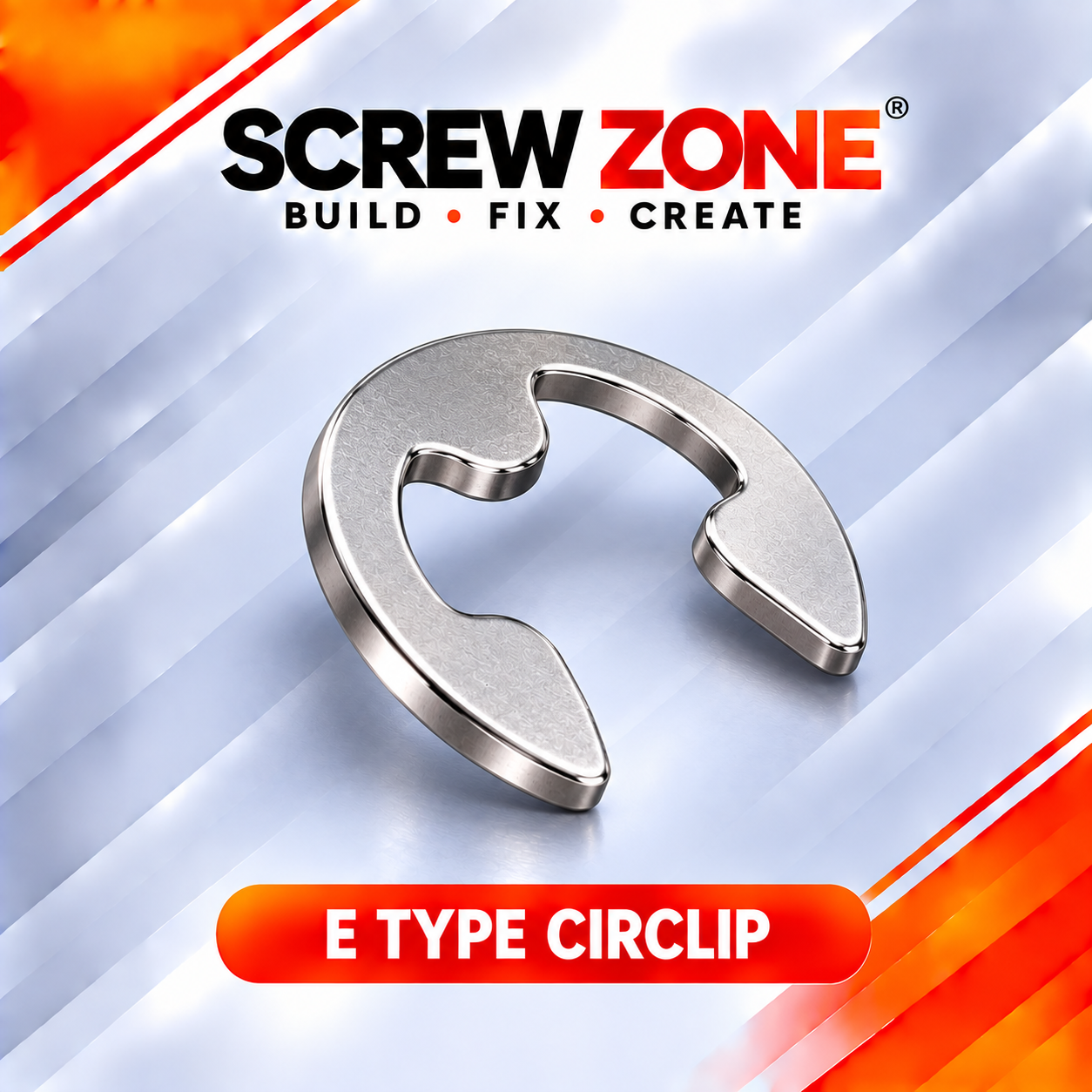 12mm SS E-Type Circlip | DIN 6799 Stainless Steel Shaft Retaining Ring