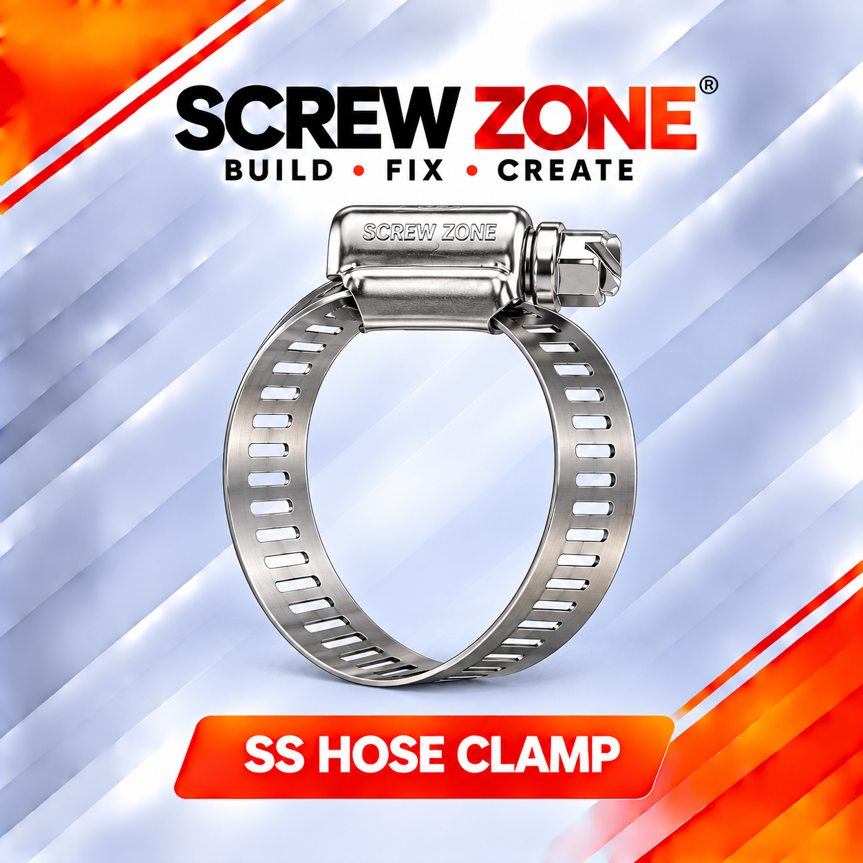 14"-15" SS Hose Clamp | DIN 3017 Stainless Steel Worm Drive Hose Clamp