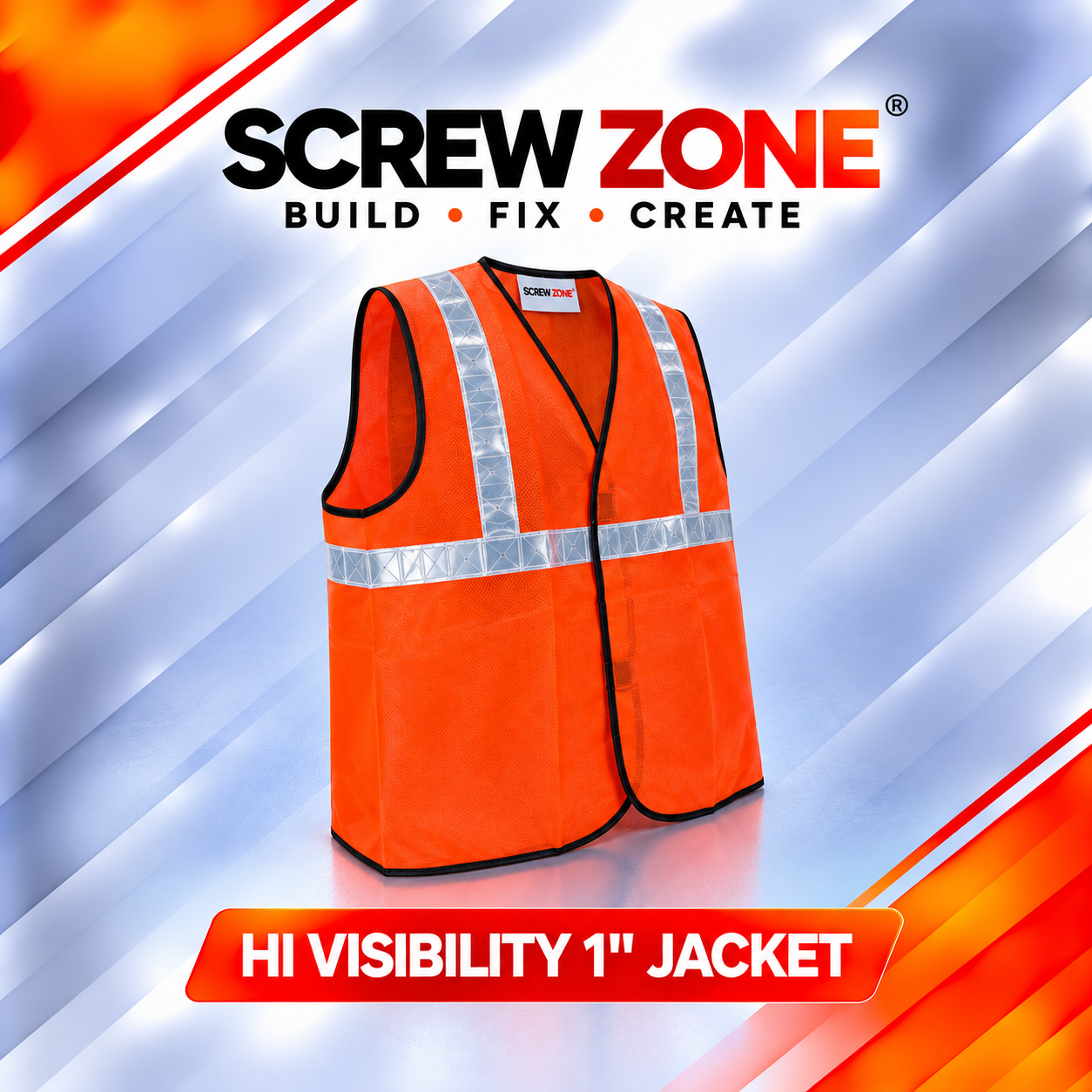 Hi Visibility 1 Inch Reflective Safety Jacket | High Visibility Reflective Vest