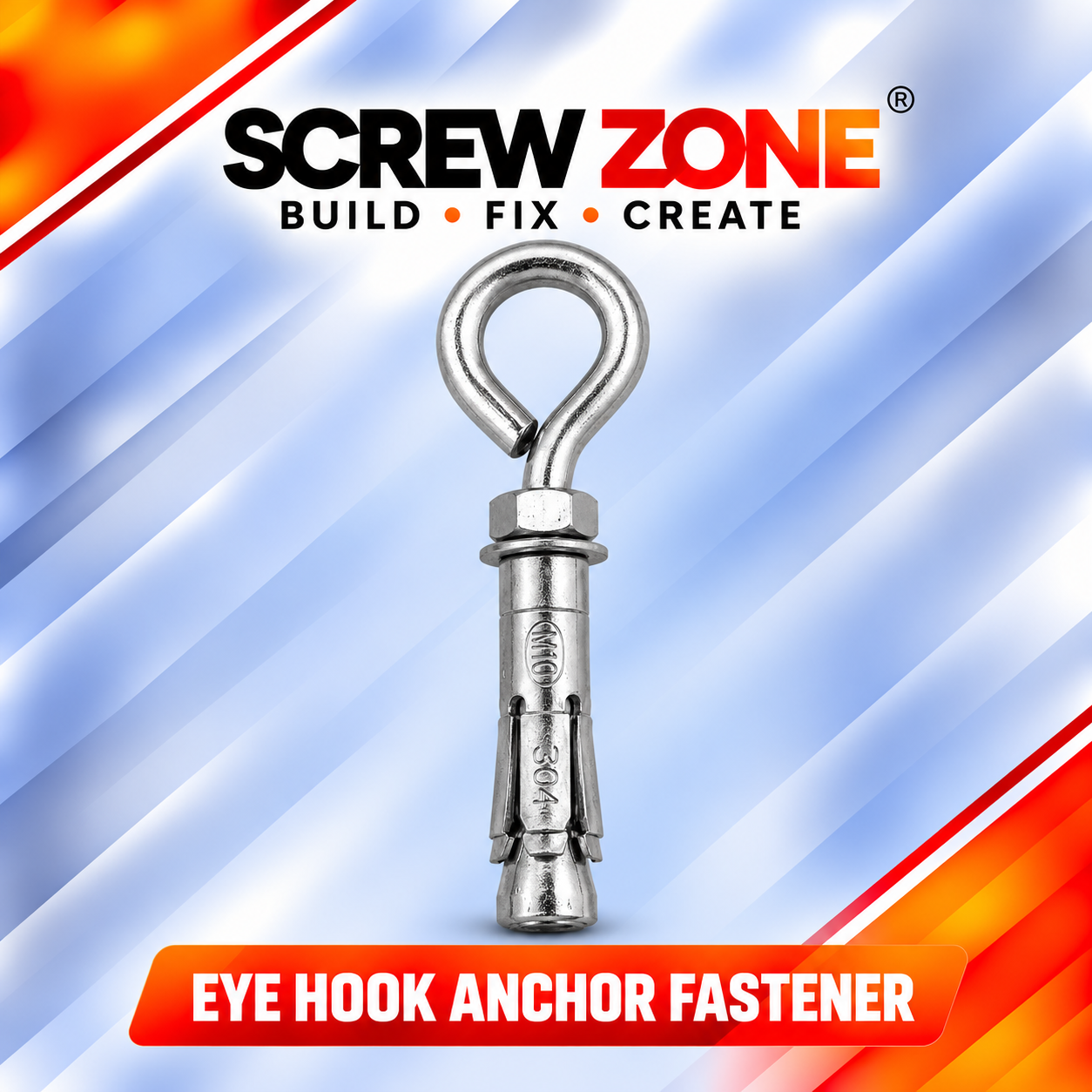 M10 Eye Hook Anchor Fastener | Expansion Eye Bolt Anchor
